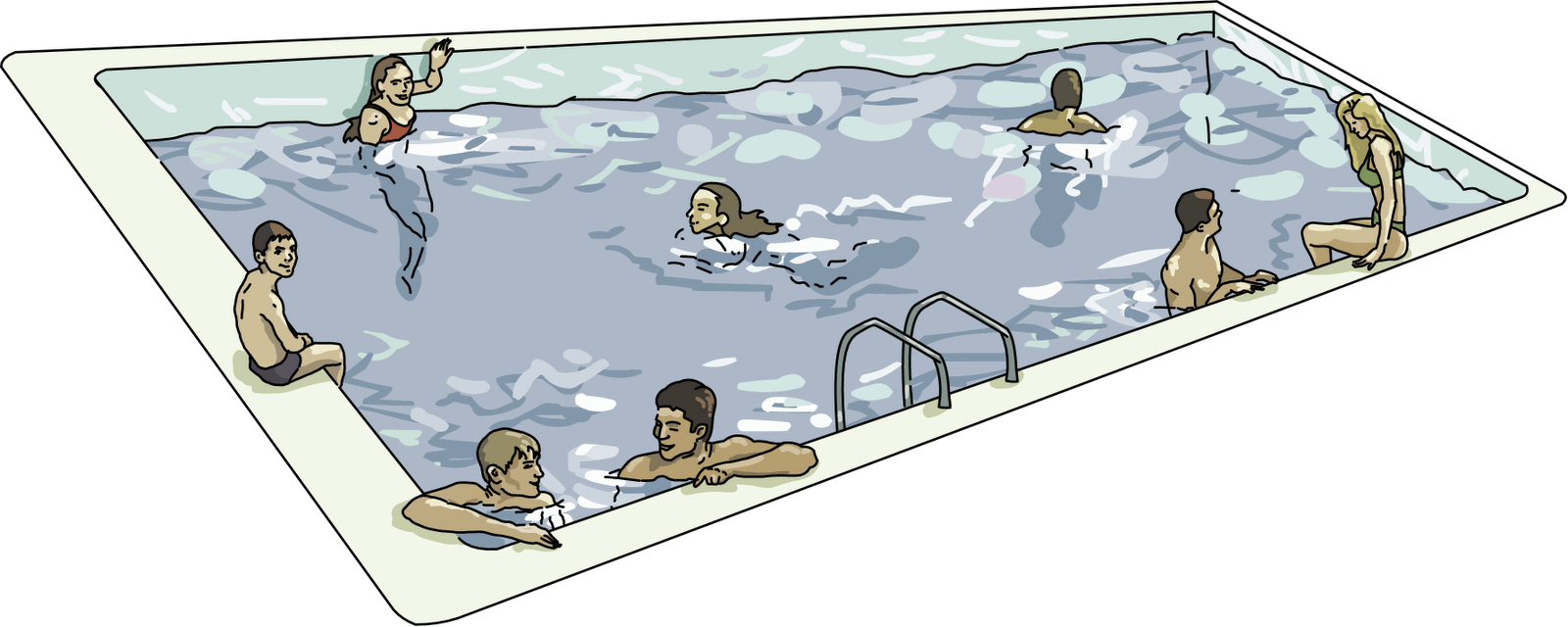 Swimming Pool Recreation Illustration PNG Image