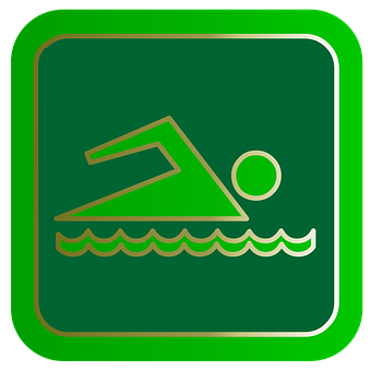 Swimming Symbol Green Sign PNG Image