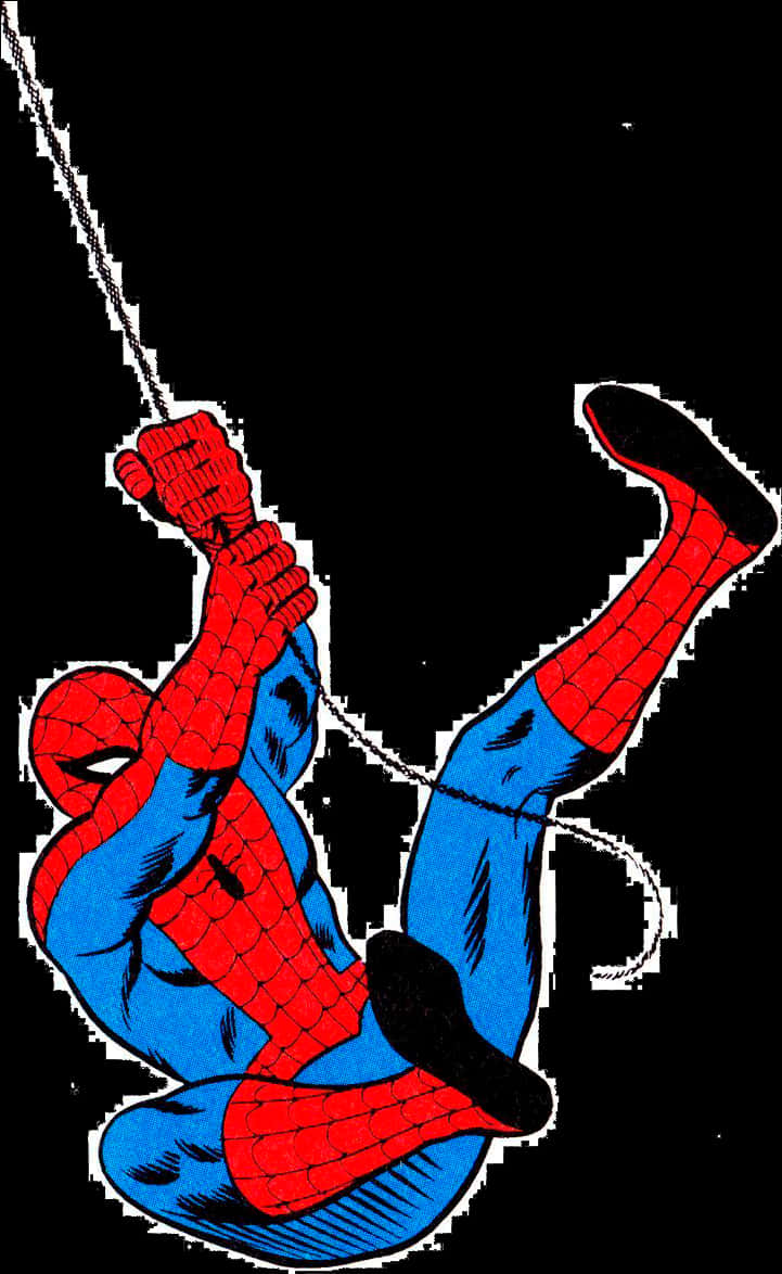 Swinging_ Spiderman_ Clipart PNG Image