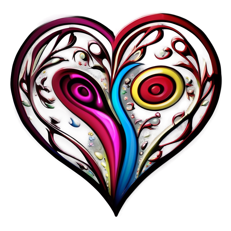 Swirly Heart Design Png Uxh84 PNG Image