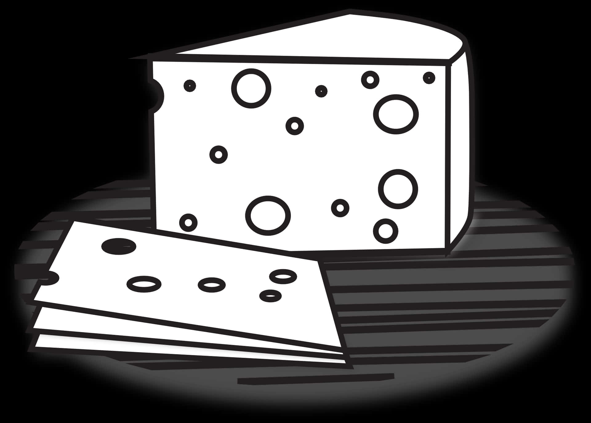 Swiss Cheese Blockand Slices PNG Image