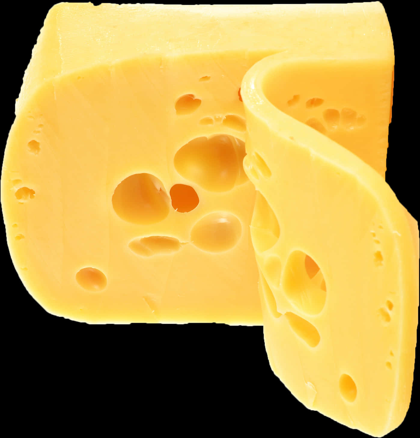 Swiss Cheese Wedge Isolated PNG Image