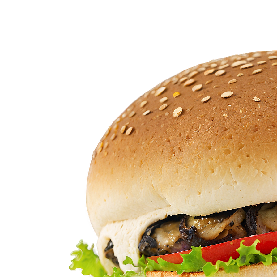 Swiss Mushroom Hamburger Png Wtv22 PNG Image