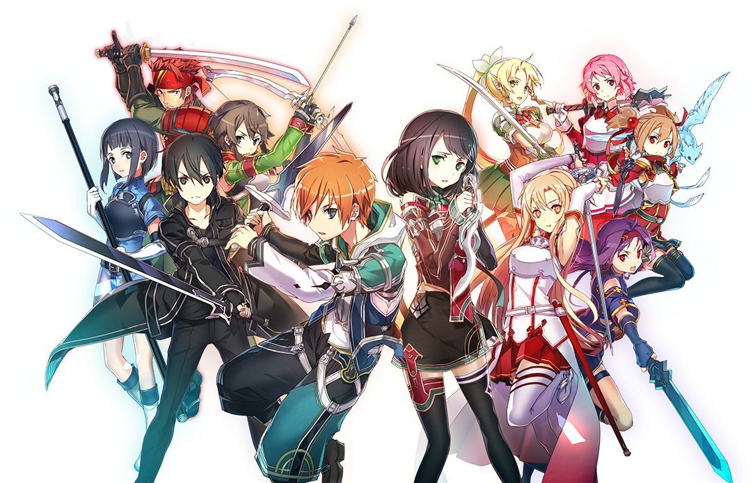 Sword Art Online Character Lineup PNG Image