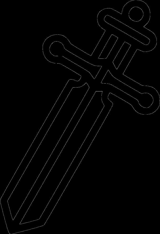 Sword Silhouette Outline PNG Image