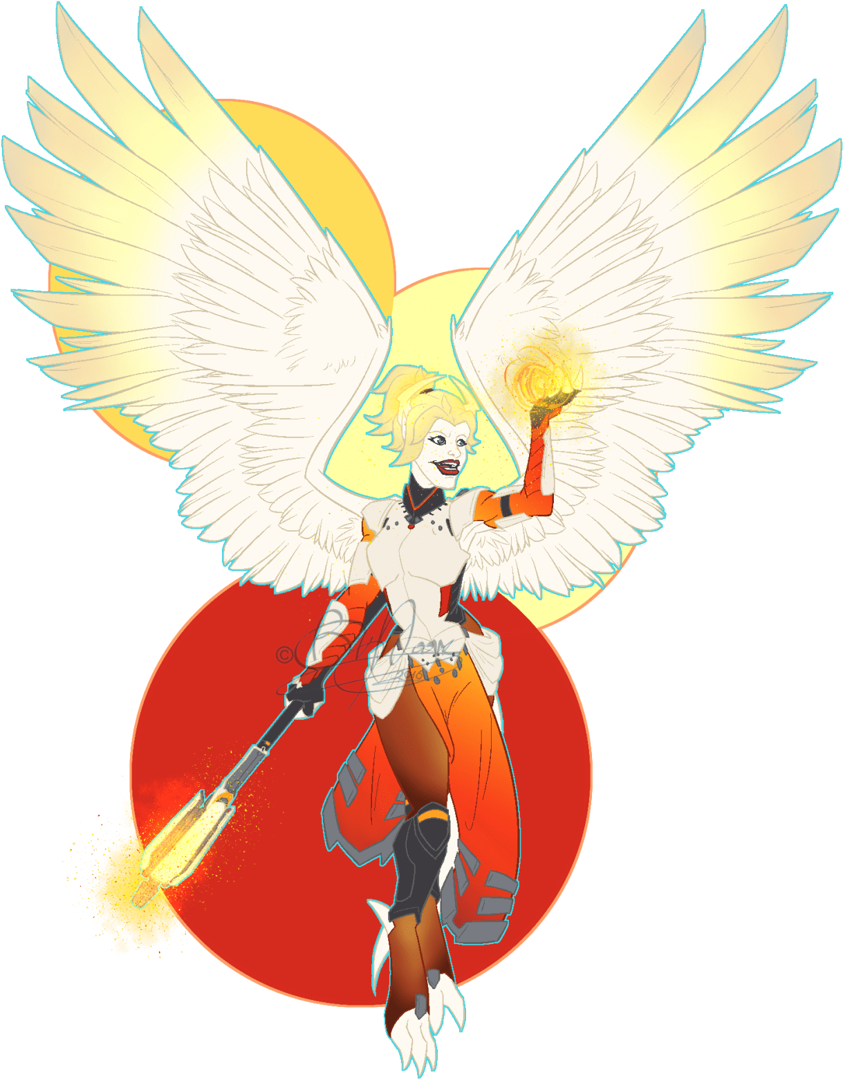 Symmetra Overwatch Angelic Skin Concept Art PNG Image