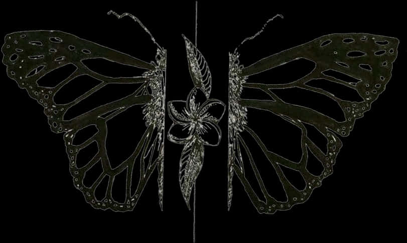 Symmetrical Butterfly Art PNG Image