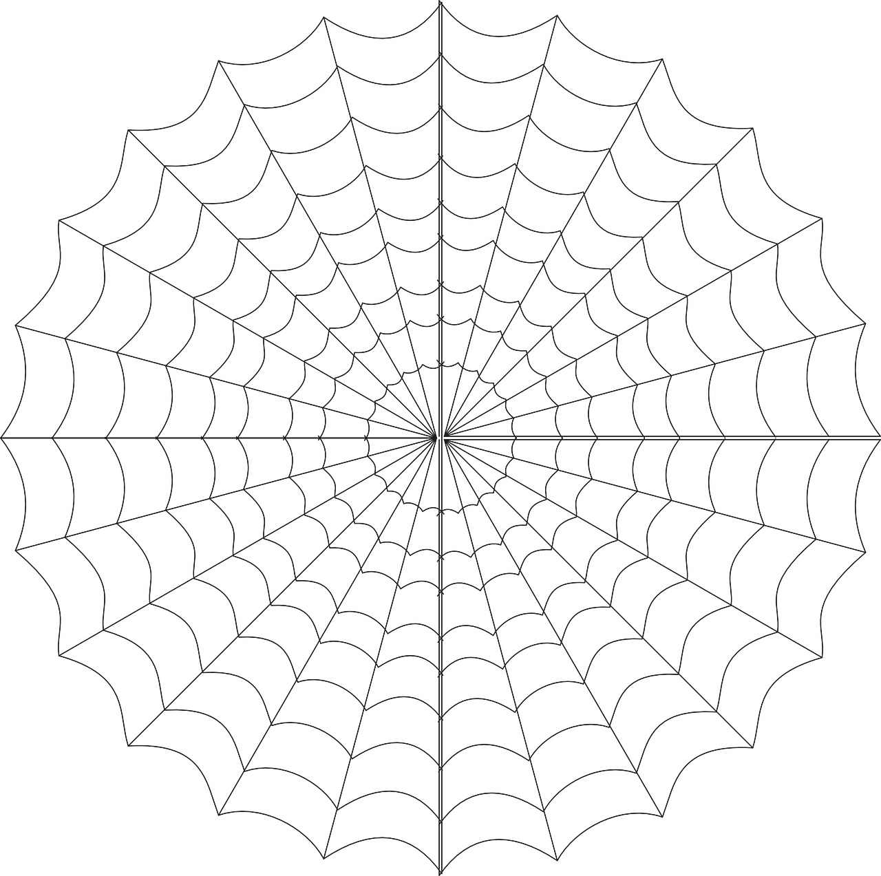 Symmetrical Spider Web Illustration PNG Image