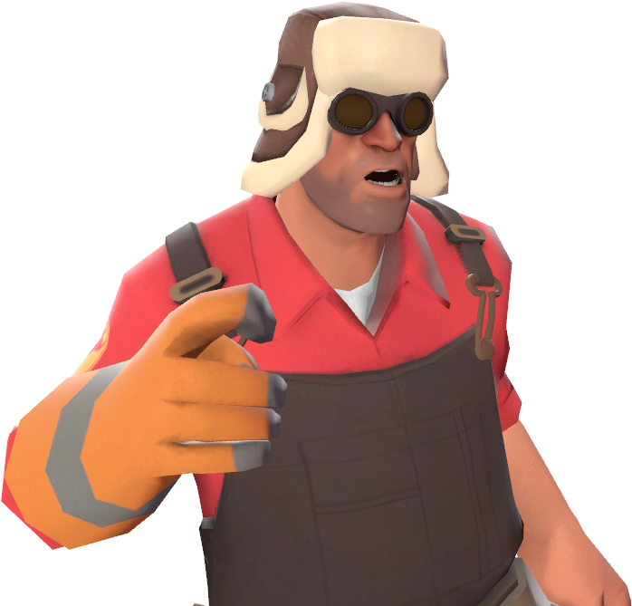 T F2 Engineer Pointing PNG Image