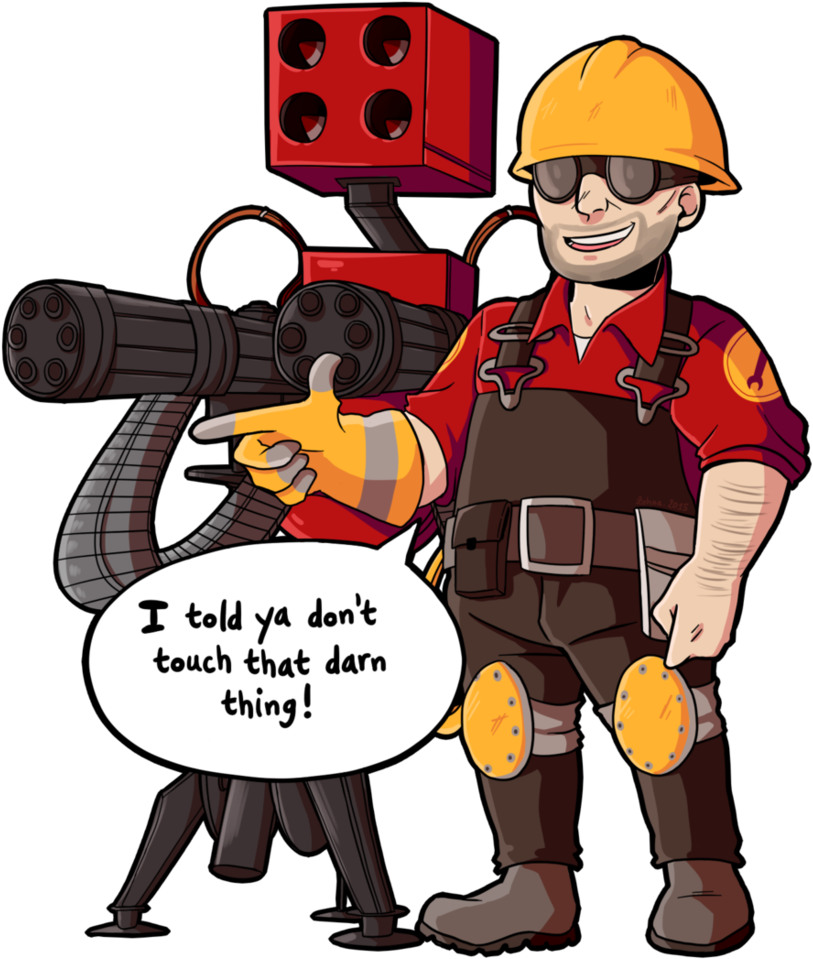 T F2_ Engineer_ Warning_ Sentry PNG Image