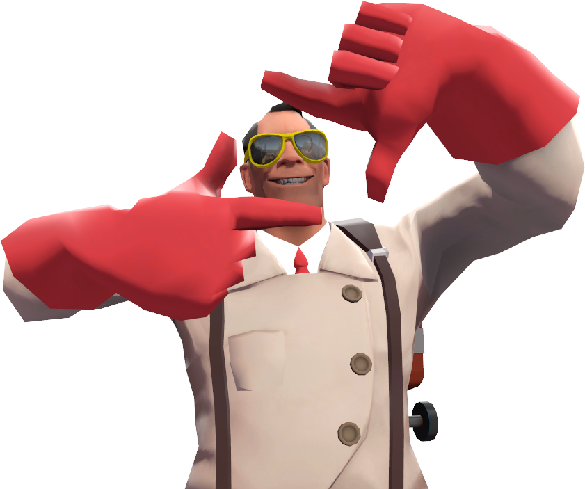 T F2 Medic Celebratory Pose PNG Image