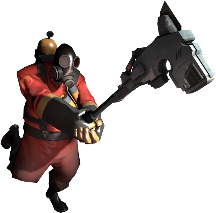 T F2_ Pyro_with_ Flamethrower PNG Image