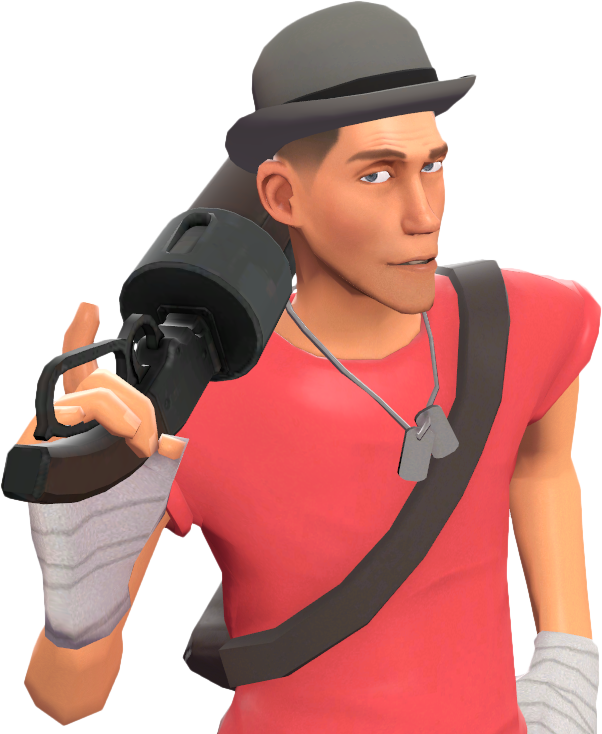 T F2 Scout Character Pose PNG Image