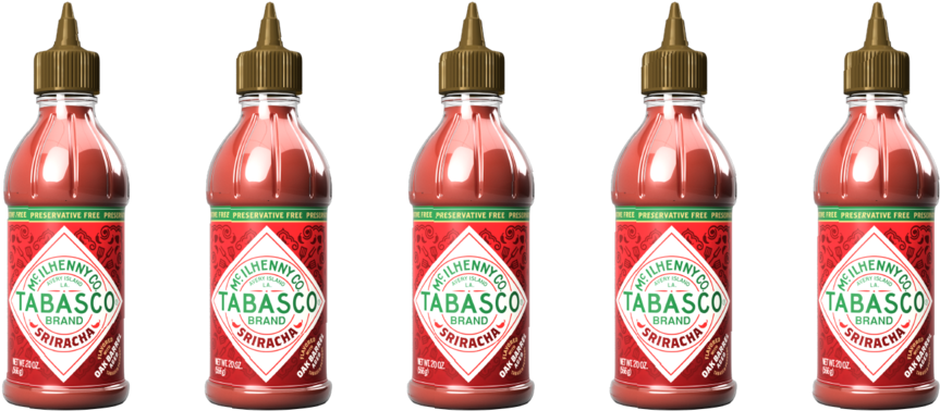 Tabasco Sriracha Sauce Bottles PNG Image