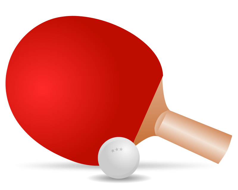 Table Tennis Paddleand Ball PNG Image