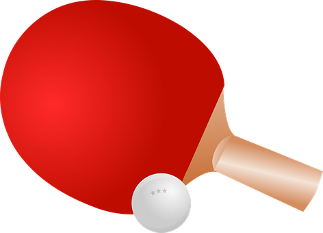 Table Tennis Paddleand Ball PNG Image