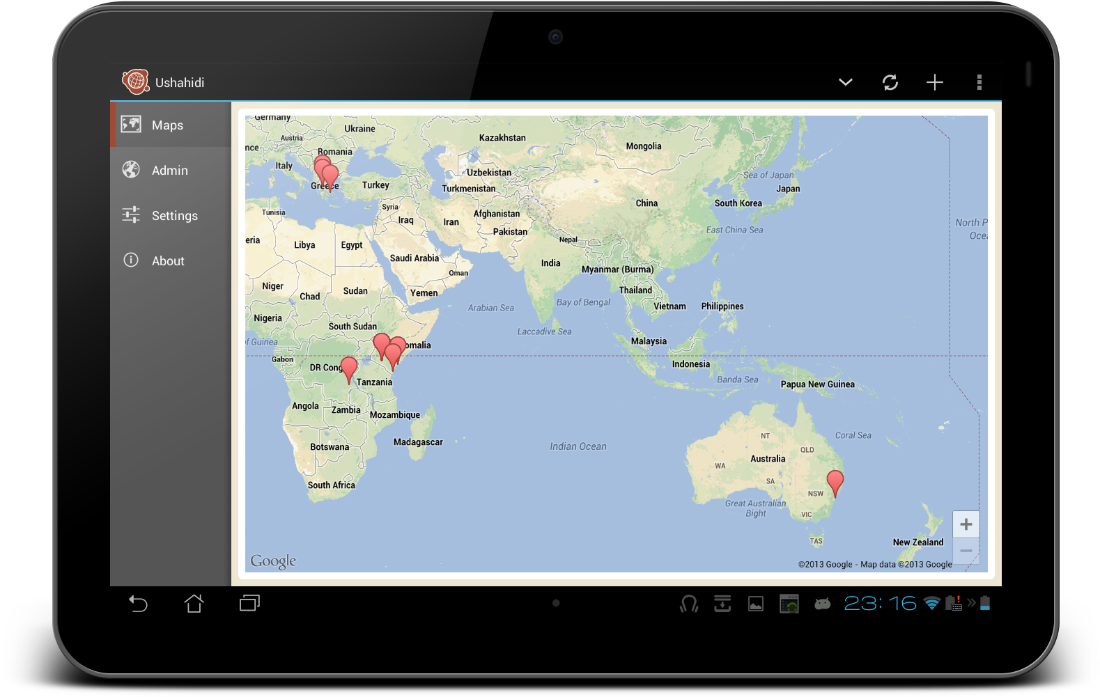 Tablet Map Application Interface PNG Image