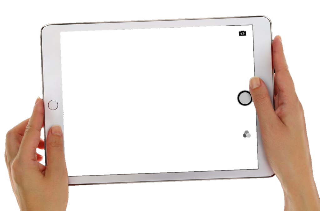 Tablet Mockup Held With Both Hands PNG Image