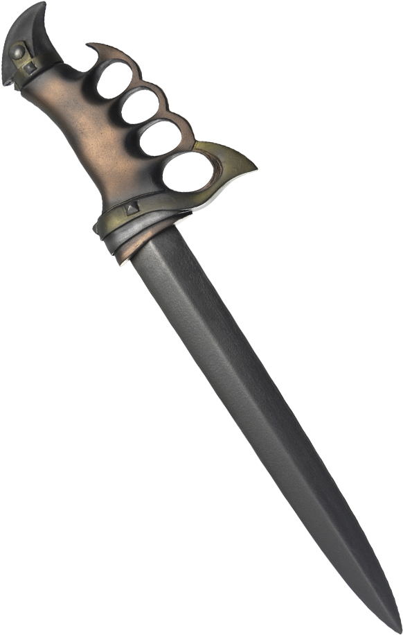 Tactical Knifewith Knuckle Guard PNG Image