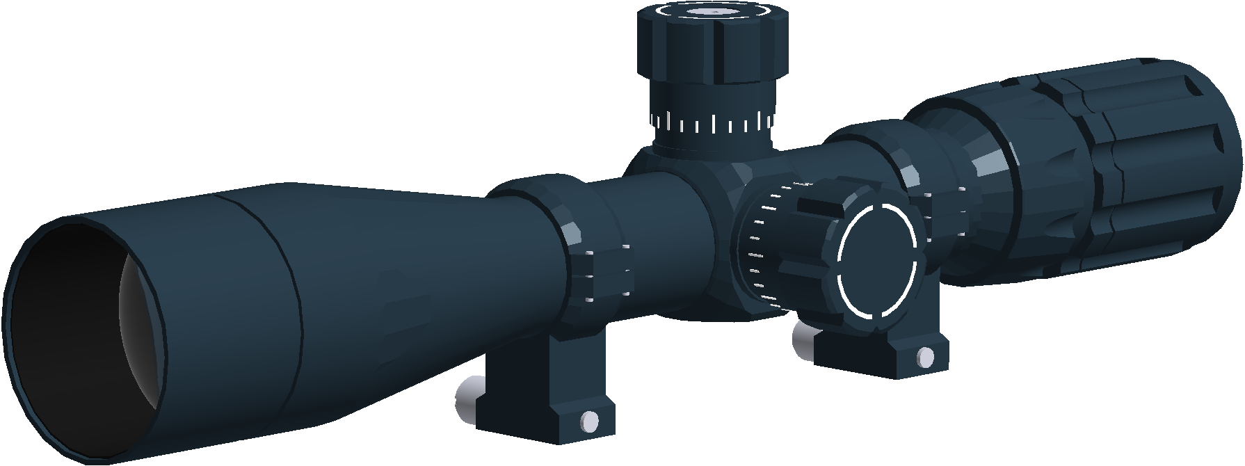 Tactical Rifle Scope3 D Model PNG Image