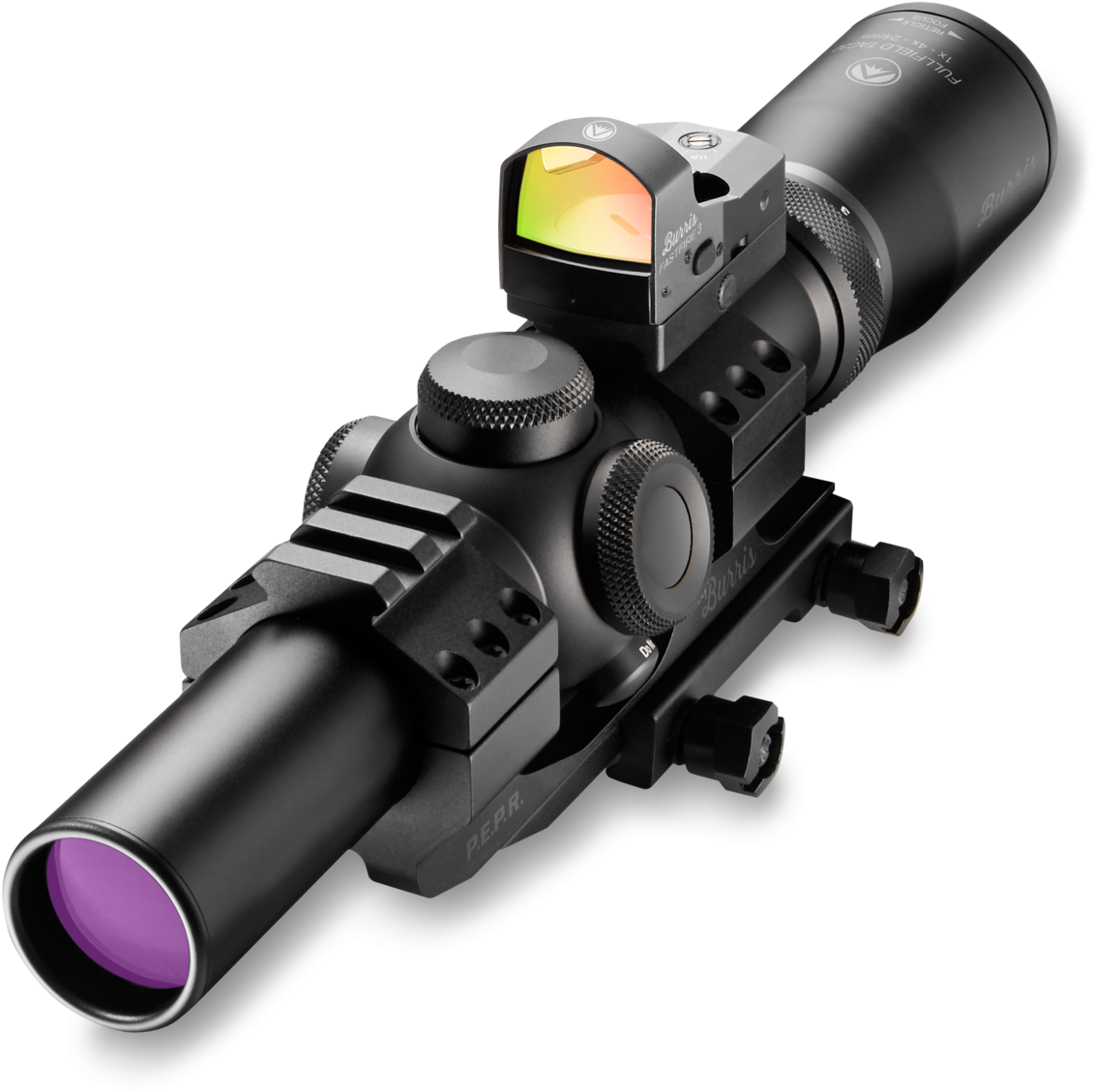 Tactical Rifle Scopewith Red Dot Sight PNG Image