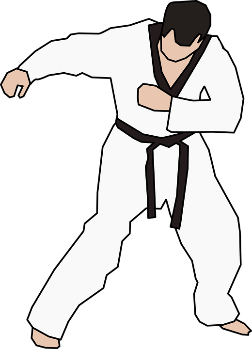 Taekwondo Black Belt Punch Illustration PNG Image