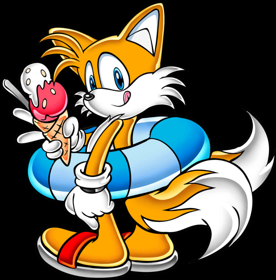 Tails_with_ Ice_ Cream PNG Image