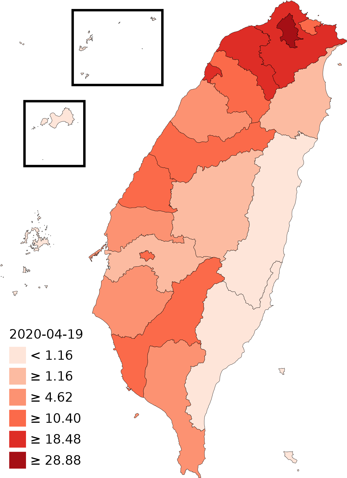 Taiwan C O V I D19 Case Density Map20200419 PNG Image