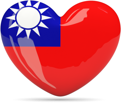 Taiwan Flag Heart Shaped Graphic PNG Image