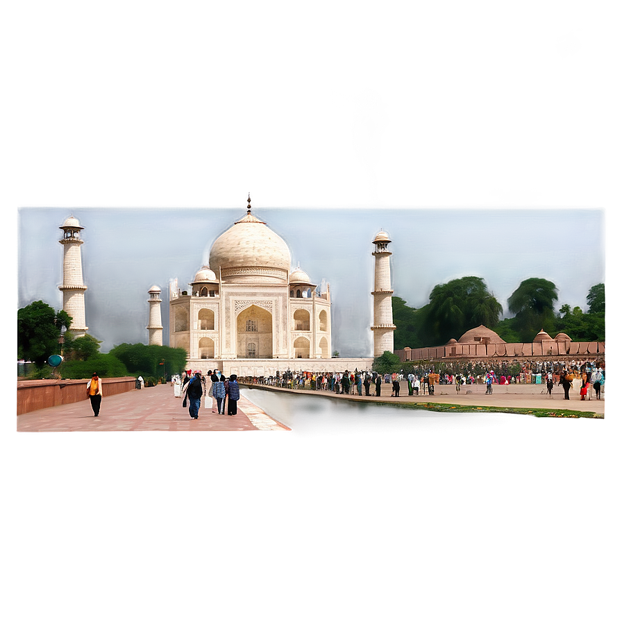 Taj Mahal And Crowds Png 90 PNG Image