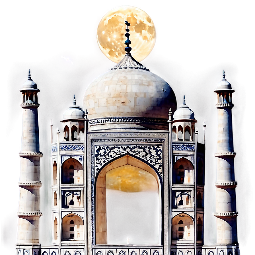 Taj Mahal Under Moonlight Png Nkh40 PNG Image