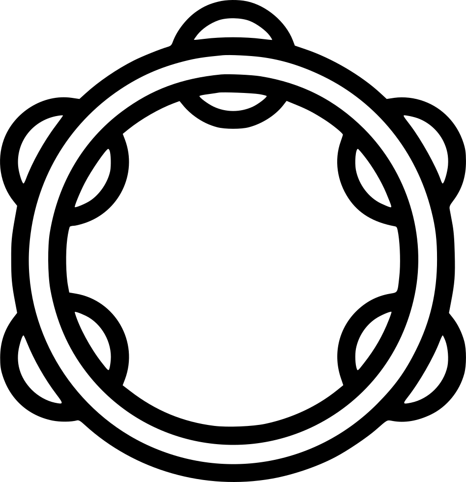 Tambourine Outline Graphic PNG Image