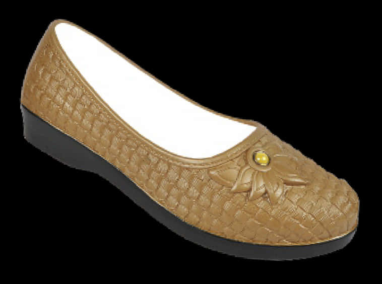 Tan Woven Ballet Flat Ladies Chappal PNG Image