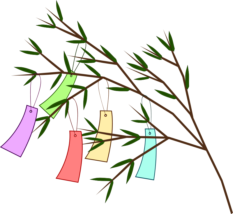 Tanabata Festival Wisheson Bamboo PNG Image