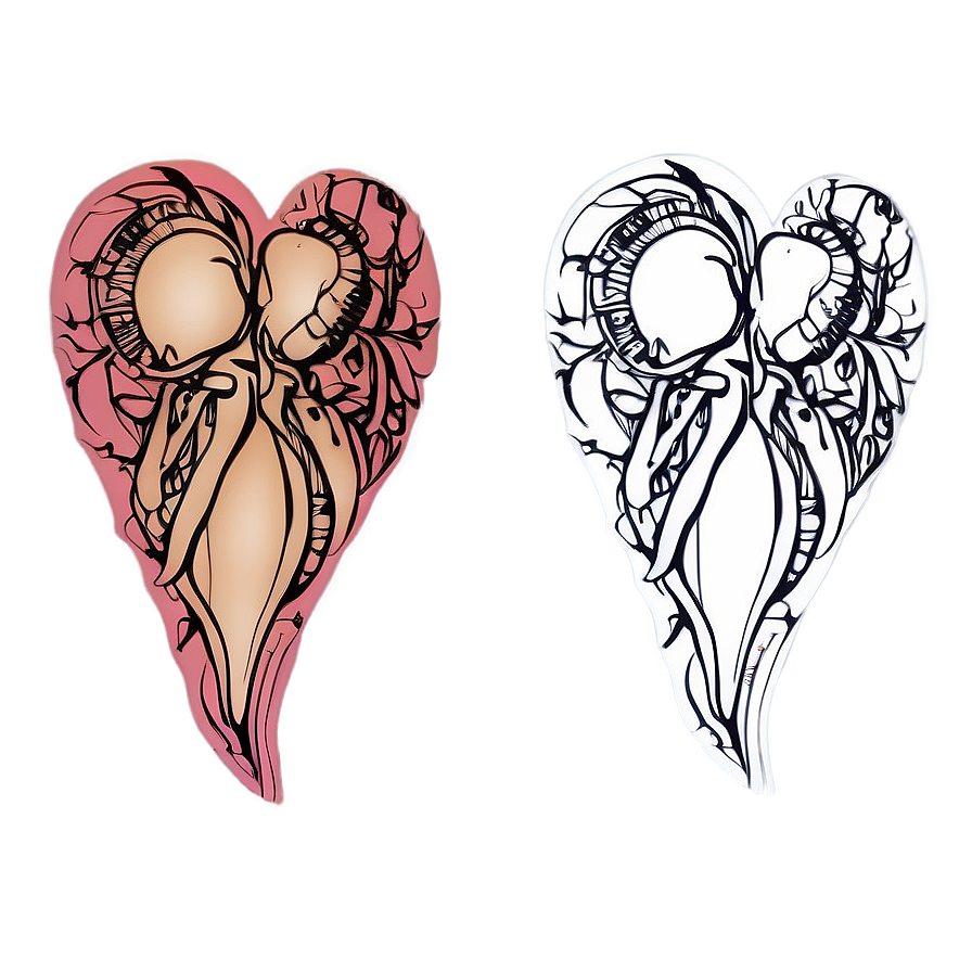 Tattoo Style Heart Outline Png Sfh PNG Image