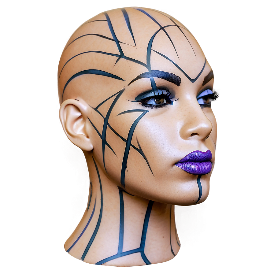 Tattooed Mannequin Head Design Png 06282024 PNG Image