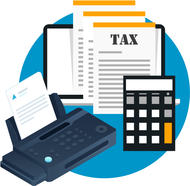 Tax Preparation Tools Vector Illustration PNG Image