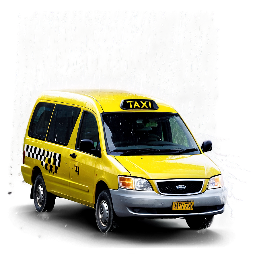 Taxi In Rainy Weather Png Svs PNG Image