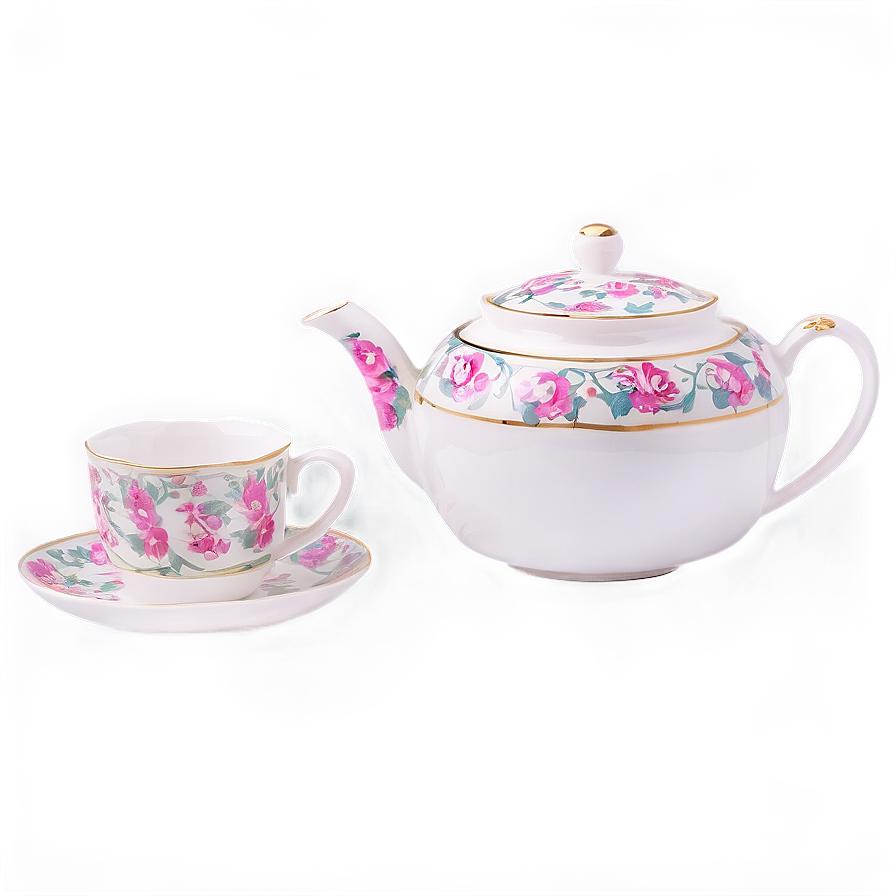 Tea Cup And Pot Set Png Ukc34 PNG Image