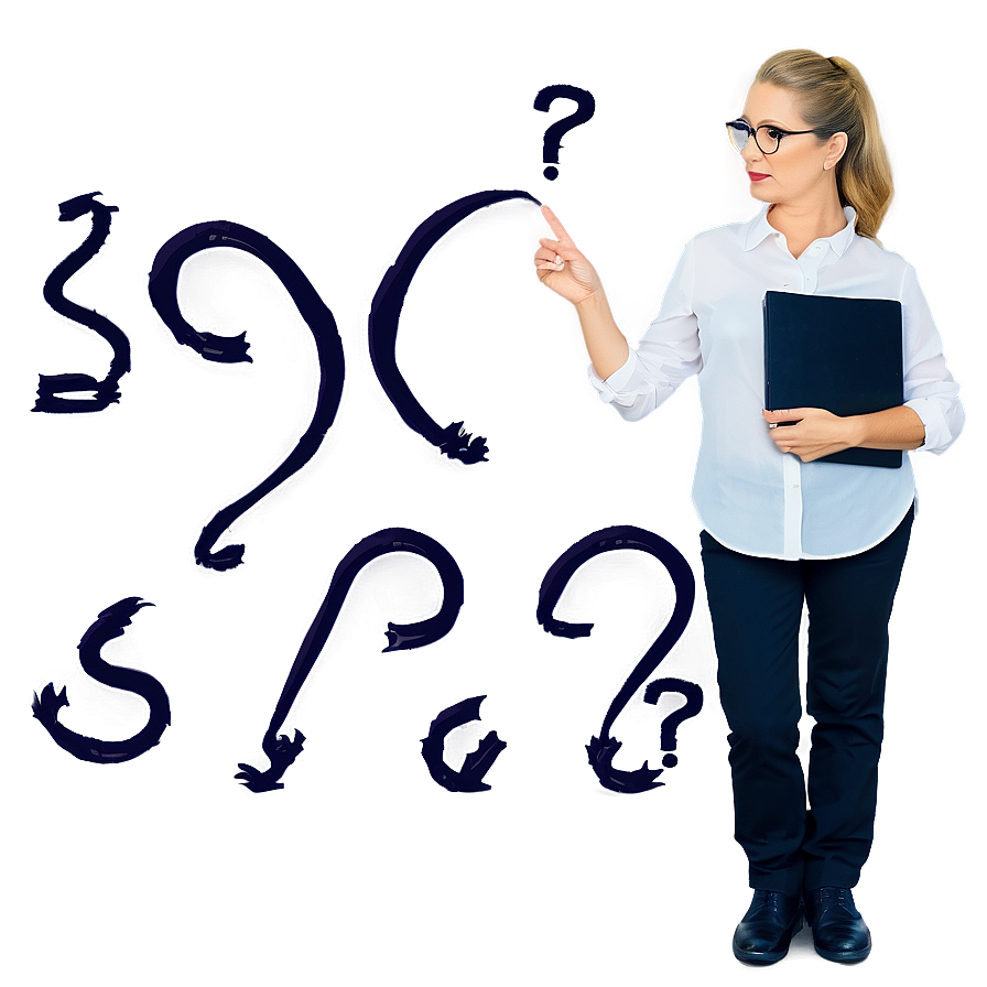 Teacher With Question Mark Png Hde15 PNG Image