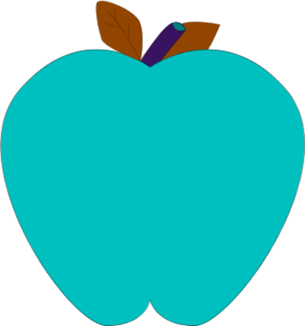 Teal Apple Illustration PNG Image