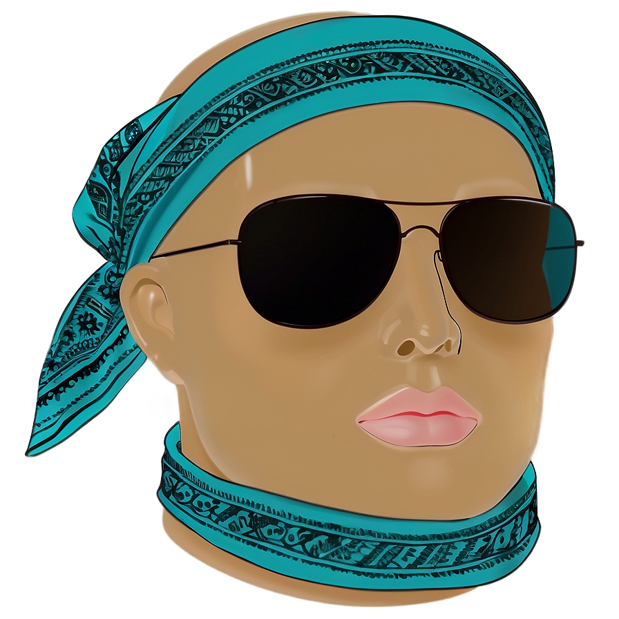 Teal Bandana Illustration Png 05242024 PNG Image