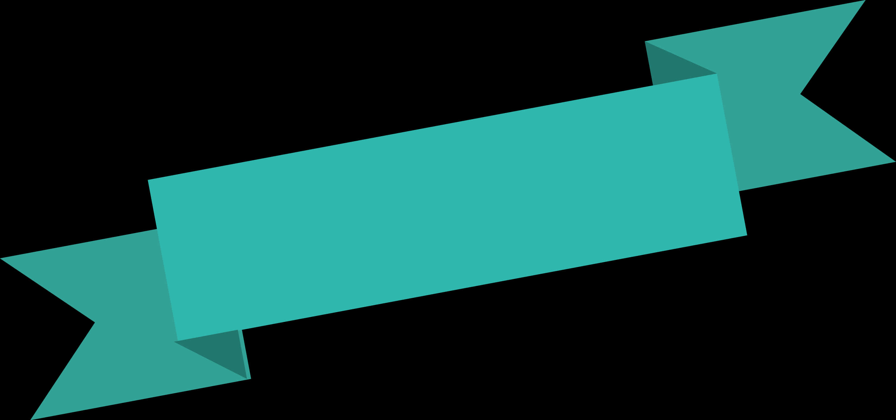 Teal Banner Ribbon Graphic PNG Image