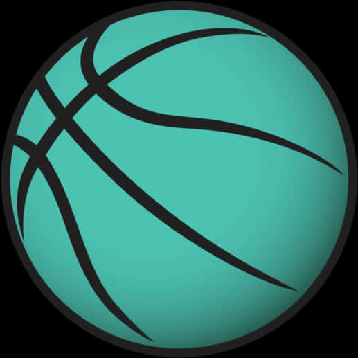 Teal_ Basketball_ Graphic PNG Image