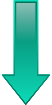 Teal Down Arrow Graphic PNG Image