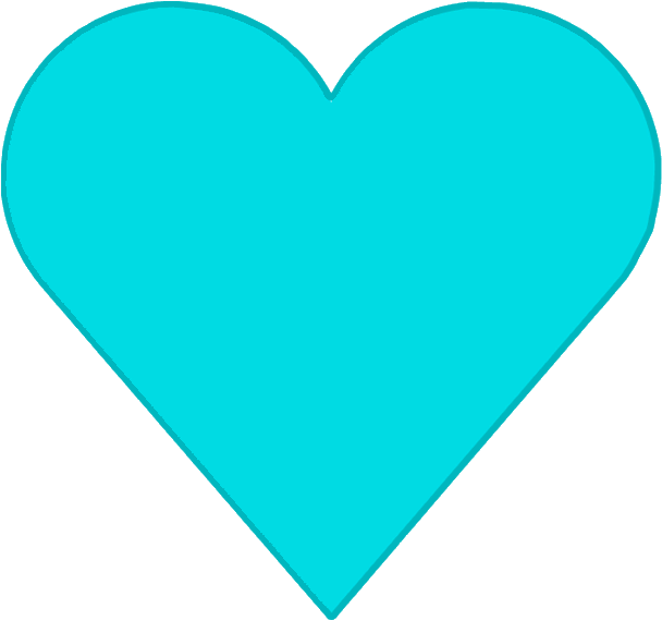 Teal Heart Graphic PNG Image