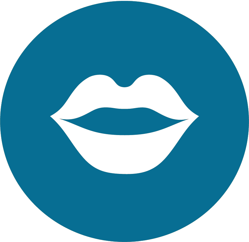 Teal Lips Icon PNG Image