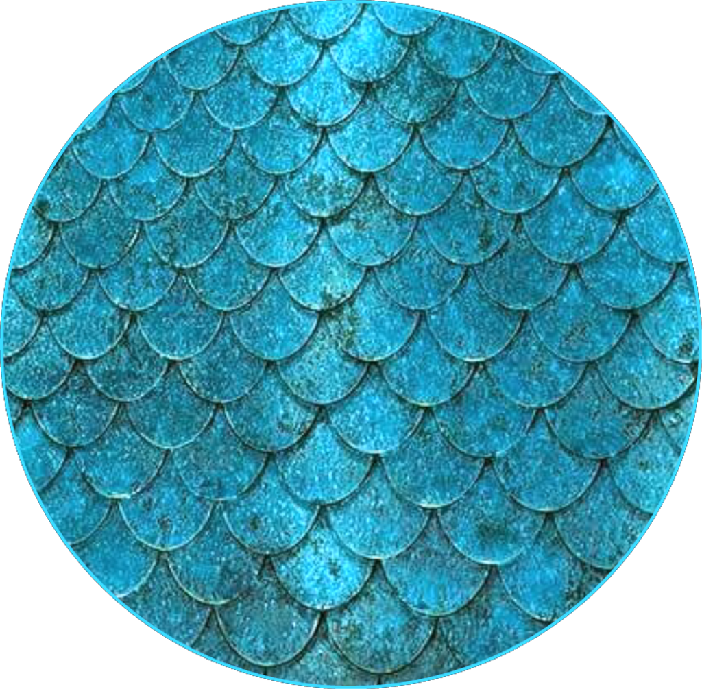 Teal Mermaid Scale Pattern PNG Image