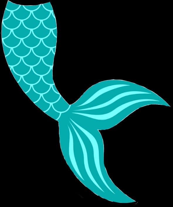 Teal Mermaid Tail Illustration PNG Image