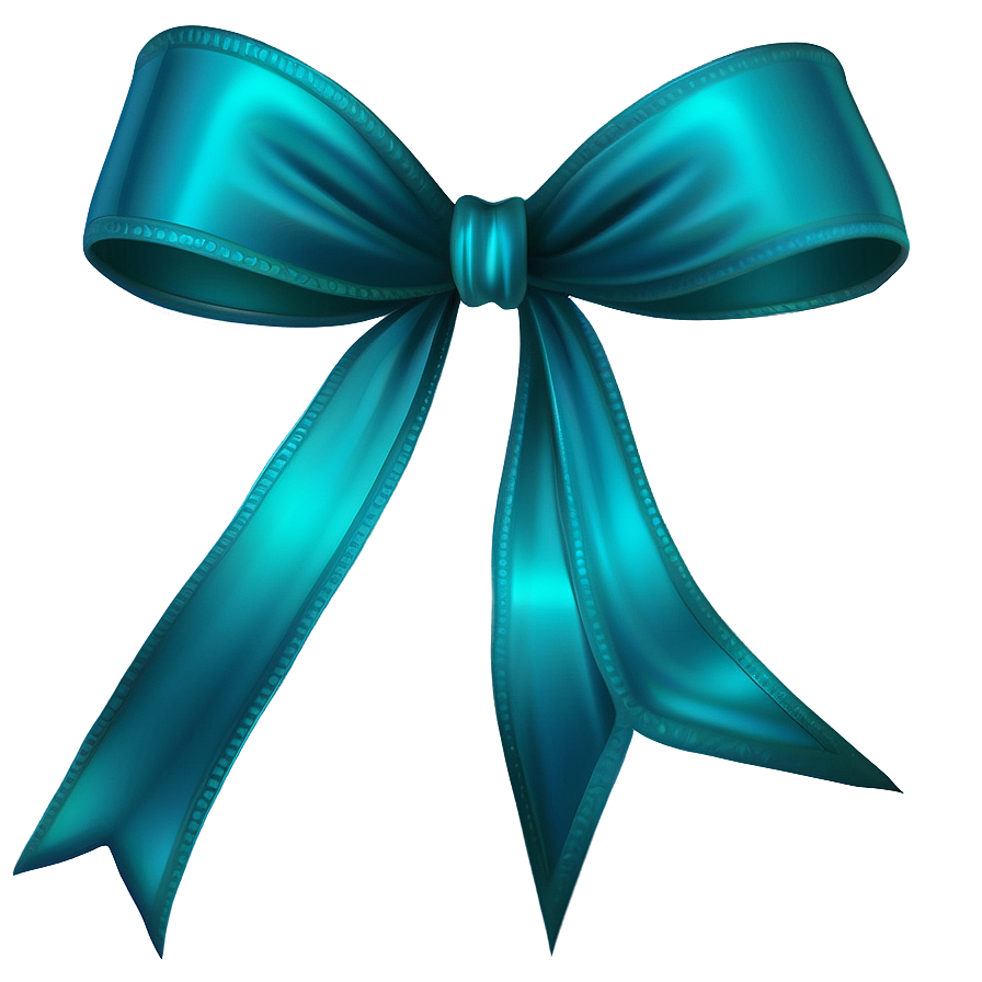 Teal Ribbon Bow Decoration Png Llq PNG Image